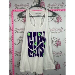 LITTLE BIG TOWN country White Racerback Tank with Purple "Girl Crush" Graphic
